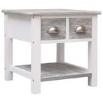 vidaXL Bijzettafel 40x40x40 cm paulowniahout grijs, Verzenden, Nieuw