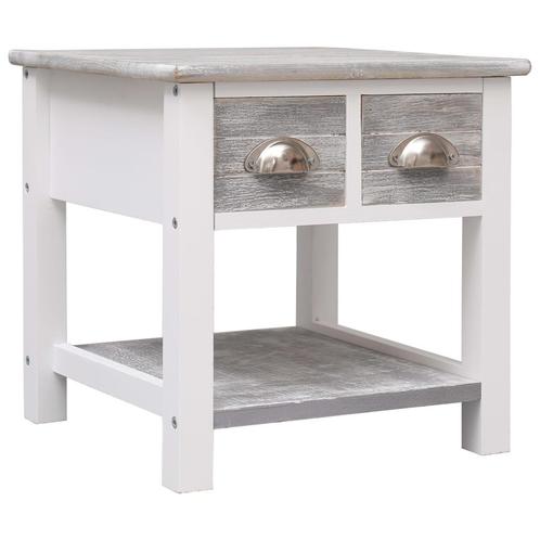 vidaXL Bijzettafel 40x40x40 cm paulowniahout grijs, Huis en Inrichting, Tafels | Bijzettafels, Nieuw, Verzenden