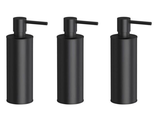 Veiling - 3x Novio zeepdispenser staand 150ml Umea mat zwart, Huis en Inrichting, Badkamer | Badtextiel en Accessoires, Nieuw