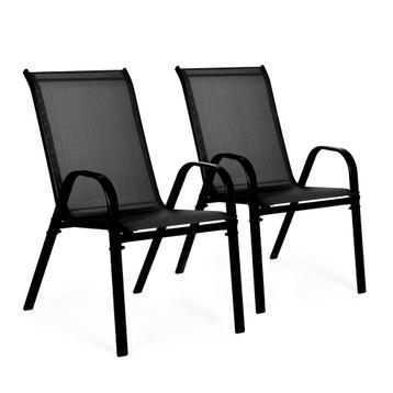 Tuinstoelen set van 2 –  55 x 72 x 90,5 cm – zwart beschikbaar voor biedingen