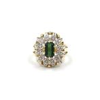 Ring - 14 karaat Geel goud Toermalijn - Diamant, Nieuw