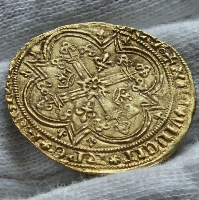 Frankrijk. Karel V (1364-1380). Franc à pied, Postzegels en Munten, Munten | Europa | Euromunten