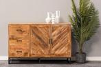 Dressoir Mangohout Sabia 140 cm, Huis en Inrichting, Kasten | Dressoirs, Verzenden, Nieuw