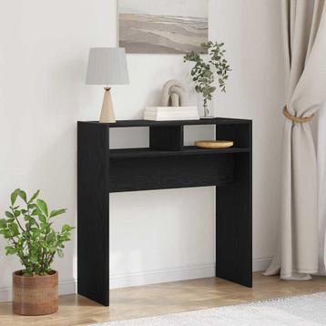 vidaXL Zwarte Eiken Console Tafel - 78x30x80 cm - Gemaakt, Verzenden
