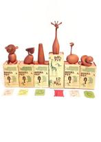 Figuur - Zes vintage houten dieren Royal Pet, Antiek en Kunst
