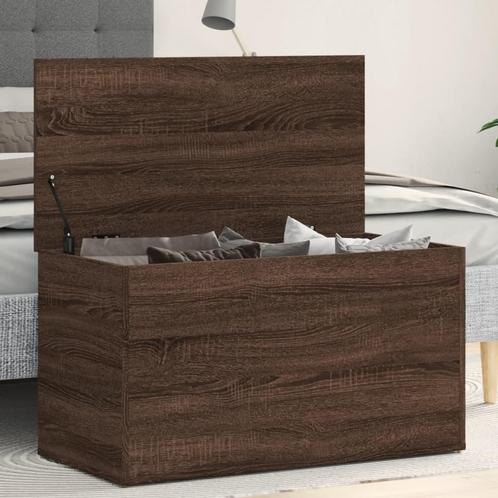 vidaXL Opbergkist 84x42x46 cm bewerkt hout bruin eikenkleur, Huis en Inrichting, Kasten | Overige, Nieuw, Verzenden