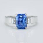 Ring Platina -  3.33 tw. Saffier - Sri Lanka - Diamant