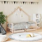 vidaXL Kinderbedframe met lades 80x160 cm massief grenenhout, Verzenden, Nieuw