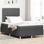 vidaXL Boxspring Bed met Matras & LED Donkergrijs 120x200 cm, Huis en Inrichting, Slaapkamer | Bedden, Verzenden, Nieuw