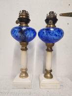 Napoleon 3 Period - Lampe à huile - Marbre, Cristal, Verre,