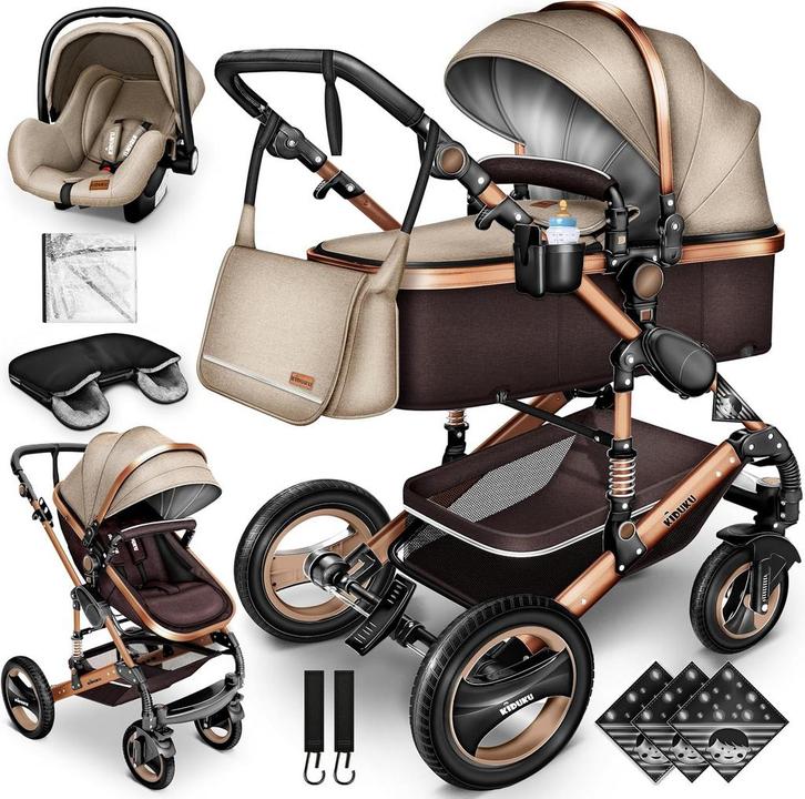 KIDUKU- 3 in 1 combi-kinderwagen- buggy - met autostoeltje, Kinderen en Baby's, Kinderwagens en Combinaties, Verzenden