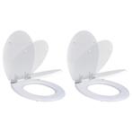 vidaXL Toiletbril met soft-closedeksel 2 st MDF wit, Verzenden, Nieuw