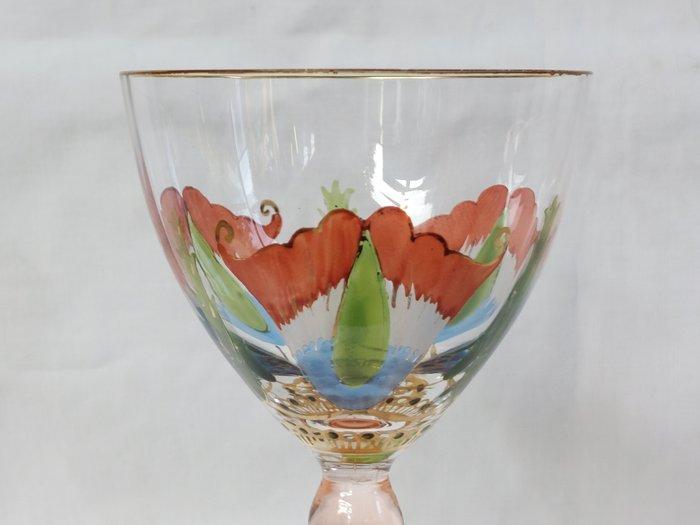 Theresienthal - Wijnglas - Wijnglas met emaille, Antiek en Kunst, Antiek | Glaswerk en Kristal