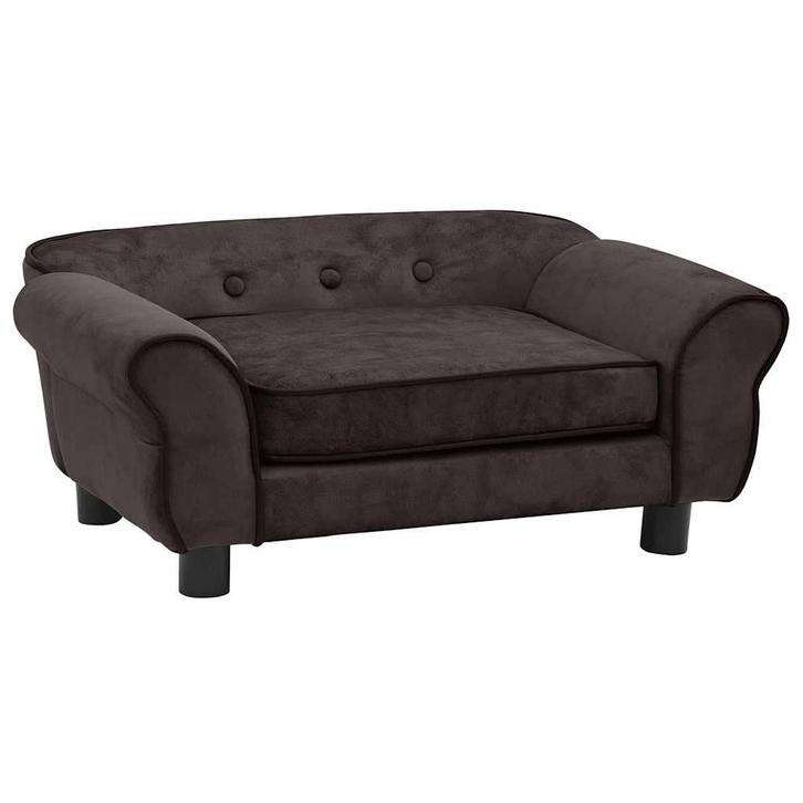 vidaXL Hondenbank 72x45x30 cm pluche bruin, Dieren en Toebehoren, Honden-accessoires, Nieuw, Verzenden