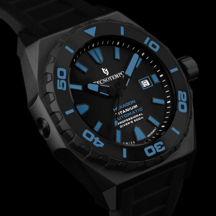 Tecnotempo - Titanium - Diver 500M Hexagon - Automatic, Handtassen en Accessoires, Horloges | Heren