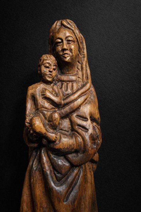 Beeld, Heilige Maria met kindje Jezus - 43 cm - Hout, Antiquités & Art, Antiquités | Livres & Manuscrits