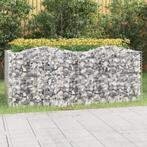 vidaXL Lit surélevé à gabions arqué 200x100x100 cm Fer