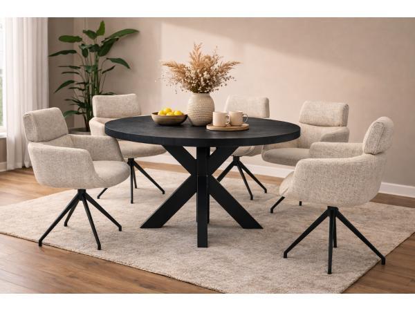 Veiling - Eettafel Villa Rond - Diameter 150 - Hout - Matrix, Huis en Inrichting, Tafels | Eettafels