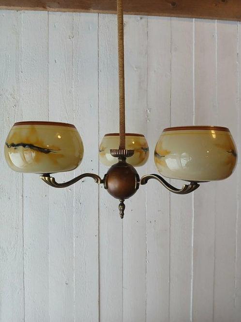 Taito Oy - Paavo Tynell - Plafondlamp - 1373 - Glas, Hout,, Antiek en Kunst, Antiek | Verlichting