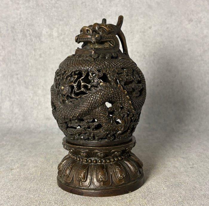 Wierookbrander draak - Brons - China - Eind 20e eeuw, Antiek en Kunst, Antiek | Overige Antiek