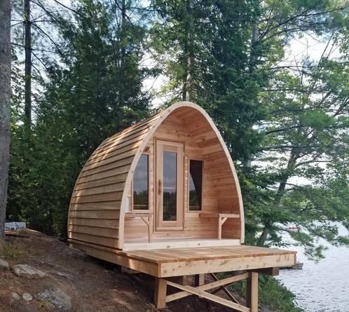 Pod Sauna | Canadese buitensauna | Red Cedar Knotty Premium, Sport en Fitness, Sauna, Fins of Traditioneel, Complete sauna, Nieuw