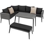 tectake Wicker lounge Pula met aluminium frame - grijs, Tuin en Terras, Verzenden, Nieuw