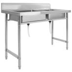 Dubbele Spoelbak RVS 120cm | Retour Deal | Topkwaliteit!, Huis en Inrichting, Verzenden, Nieuw, 50 tot 100 cm, Minder dan 100 cm