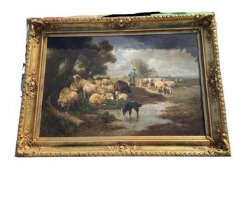 Henry Schouten : Grande Peinture Berger et Moutons