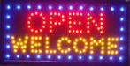 OPEN welkom lamp LED verlichting reclame bord lichtbak #C, Huis en Inrichting, Verzenden, Nieuw
