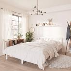 vidaXL Bedframe massief grenenhout wit 140x190 cm, Huis en Inrichting, Slaapkamer | Bedden, Verzenden, Nieuw