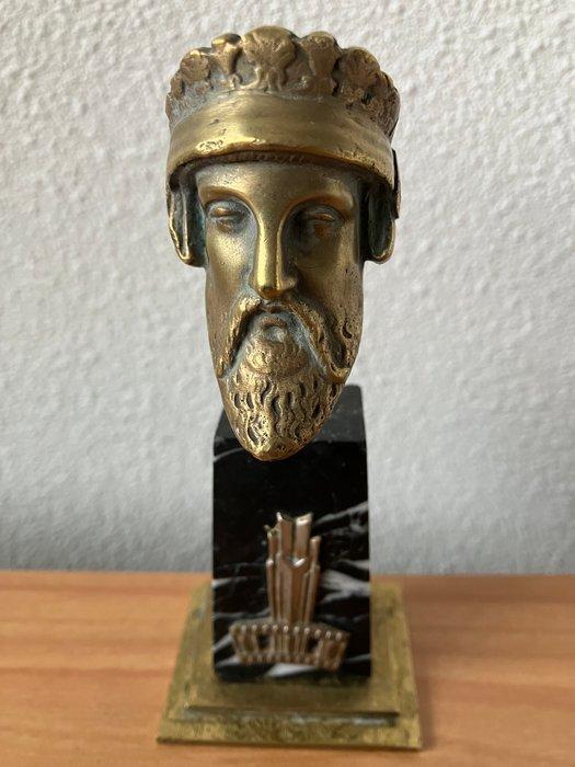 sculptuur, Unieke zeer oude bronzen buste JUPITER - 12 cm -, Antiek en Kunst, Curiosa en Brocante