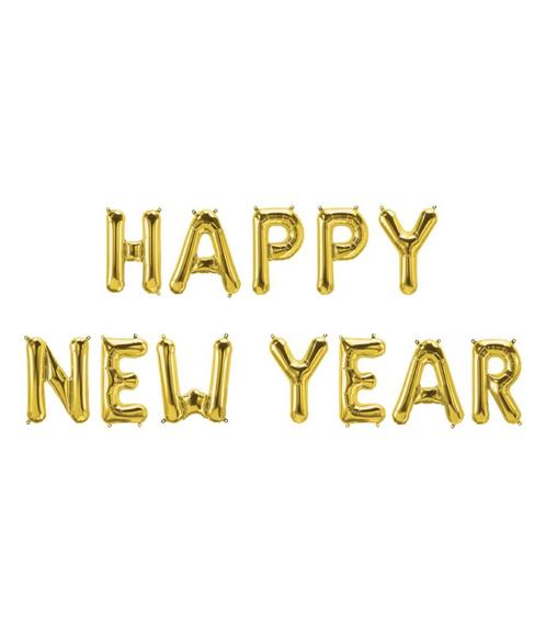 Gouden Ballonnen Set Happy New Year 1,9m, Hobby en Vrije tijd, Feestartikelen, Nieuw, Verzenden