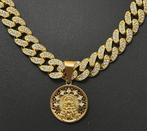 Elegant set met Onze-Lieve-Vrouw Maria en circonieten. -