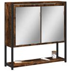 vidaXL Badkamerspiegelkast 60x16x60 cm bewerkt hout gerookt, Huis en Inrichting, Verzenden, Nieuw