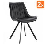 Stoelen | HERCULES | Kunstleer/Metaal | Black | Zwarte, Verzenden, Nieuw in verpakking