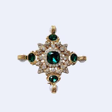 Kenneth Jay Lane - Plaqué or - Broche - Croix maltaise