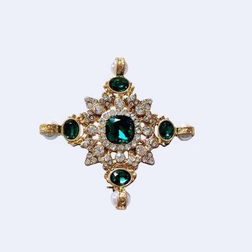 Kenneth Jay Lane - Plaqué or - Broche - Croix maltaise, Antiek en Kunst, Curiosa en Brocante
