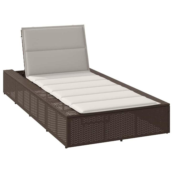 vidaXL Ligbed met zwevend kussen poly rattan bruin, Tuin en Terras, Ligbedden, Nieuw, Verzenden