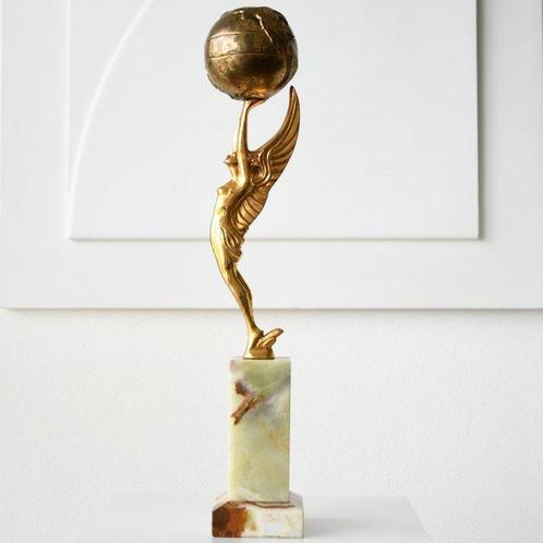 Statue, Een hellenistisch gevleugelde verguld vrouwelijk, Antiek en Kunst, Curiosa en Brocante