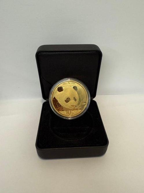 China. 2018 30g ¥10 CNY gold-gilded Silver Panda Coin BU (In, Postzegels en Munten, Edelmetalen en Baren
