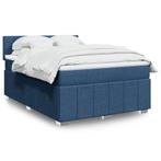 vidaXL Boxspring met matras stof blauw 160x200 cm, Verzenden, Nieuw