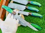 Gold Deer - 5 Piece professional knives set - Hammered Steel