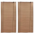 vidaXL Rolgordijnen 2 st 150x220 cm bamboe bruin, Verzenden, Nieuw