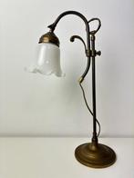 Lamp - Vintage Franse tafellamp - Brons, Glas, Messing