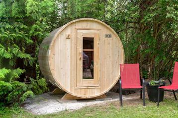 Barrelsauna, Canadese White Cedar Buitensauna incl.kachel disponible aux enchères