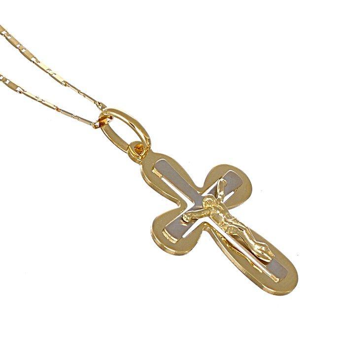 Ketting met hanger - 18 karaat Geel goud, Witgoud, Handtassen en Accessoires, Antieke sieraden