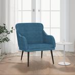 vidaXL Fauteuil Bleu 63x76x80 cm Velours, Maison & Meubles, Fauteuils, Verzenden, Neuf