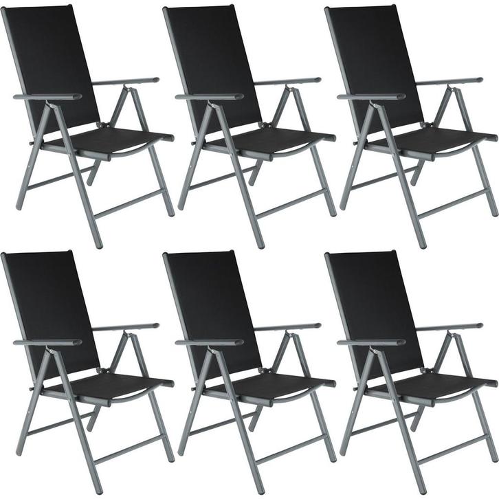 tectake Aluminium tuinstoelen inklapbaar - antraciet, Set va, Tuin en Terras, Overige Tuin en Terras, Verzenden