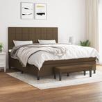vidaXL Boxspring met matras stof donkerbruin 160x200 cm, Verzenden, Nieuw