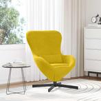 vidaXL Donkergrijze Fauteuil Geel Eénzitter Stof, Huis en Inrichting, Verzenden, Nieuw